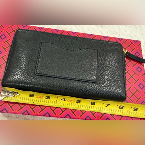 Tory Burch Britten Black Pebbled Leather Continental Wallet - Picture 9 of 10